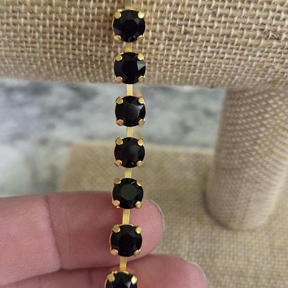 Black and Gold 6mm Crystal Bracelet